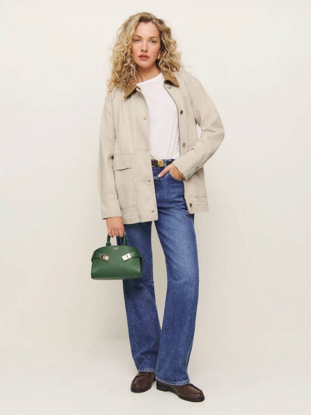 Reformation Archer Denim Jacket Brown - Size XS